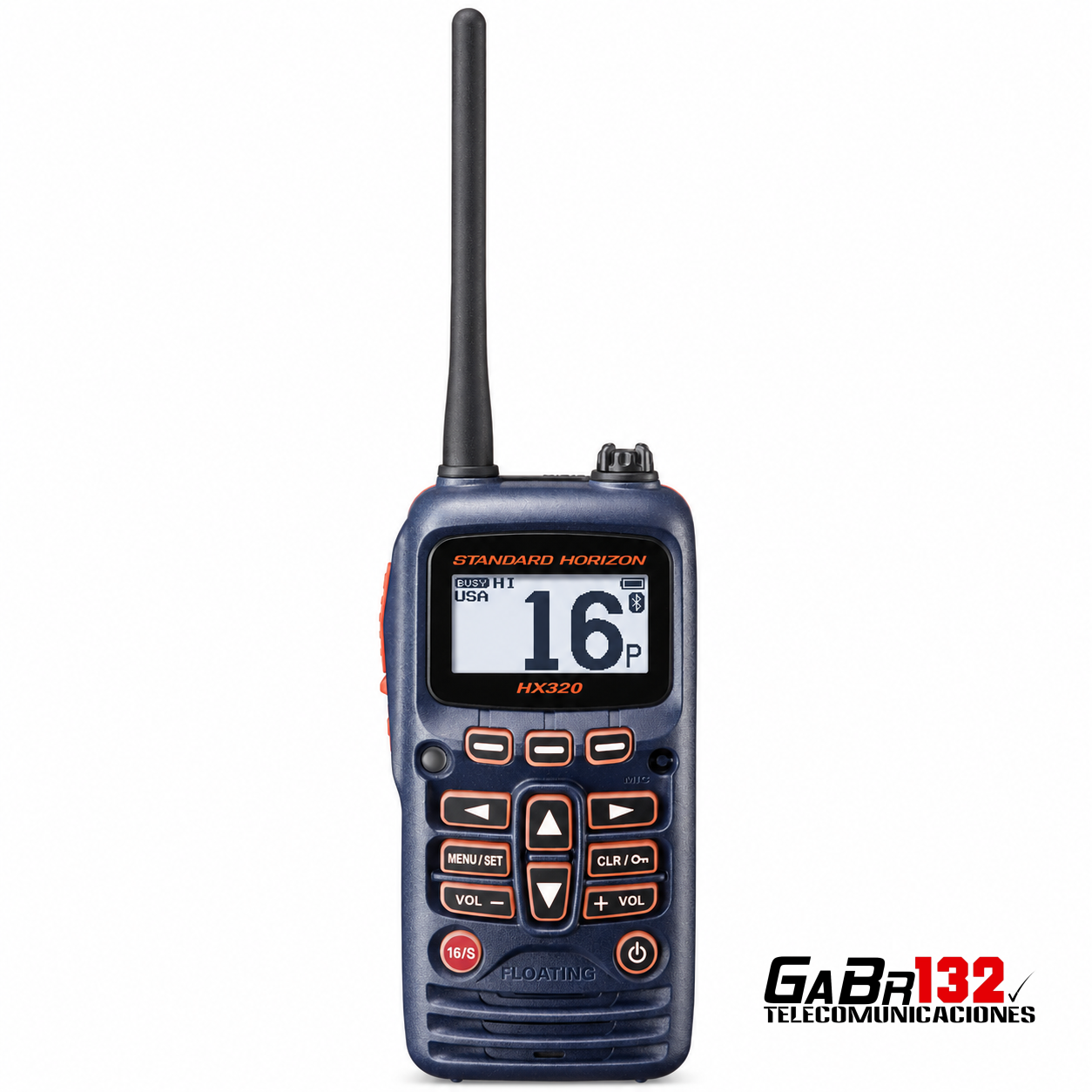 Standard Horizon HX320 portátil marino VHF flotante con Bluetooth y 6 W