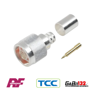 Conector N macho crimp RF Industries y TCC para cable RG-8 y RG-213