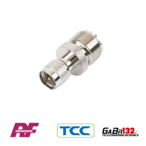 Adaptador Mini-UHF macho a UHF hembra RF Industries y TCC