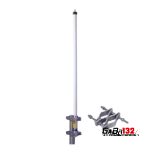 Antena base UHF Hustler HX10 de fibra de vidrio para 470–490 MHz o 490–512 MHz