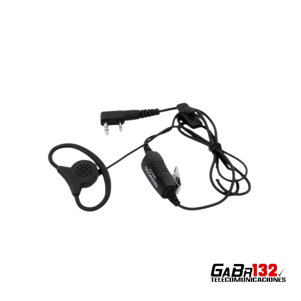 Auricular original Kenwood KHS-27 con soporte tipo D, PTT y micrófono