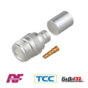 Conector N hembra crimp RF Industries y TCC para RG-8 y RG-213