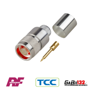 Conector N macho crimp RF Industries y TCC para cable LMR-600