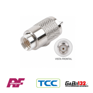 Conector PL-259 UHF macho soldable RF Industries y TCC para RG-8 y RG-213