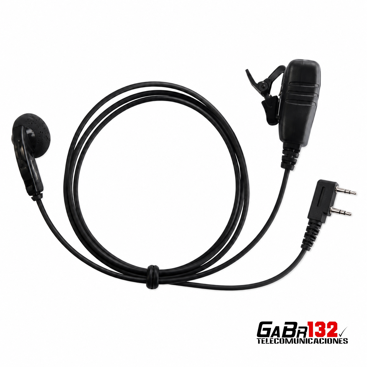 Auricular GAB-AB102 con conector de doble pin para radios Kenwood
