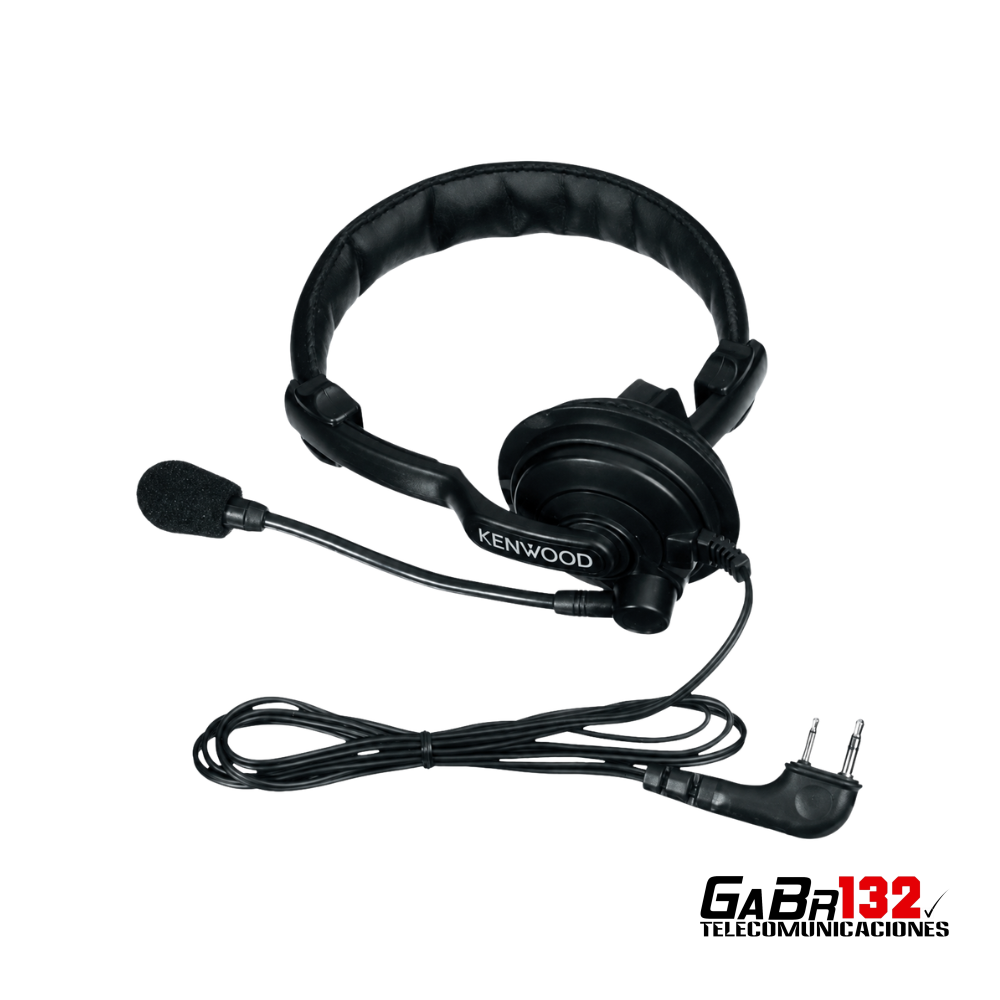 Headset original Kenwood KHS-7 monoaural con micrófono boom y conector de 2 pines