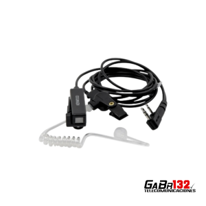 Micrófono auricular original Kenwood KHS-8BL de 2 cables con PTT y tubo acústico transparente