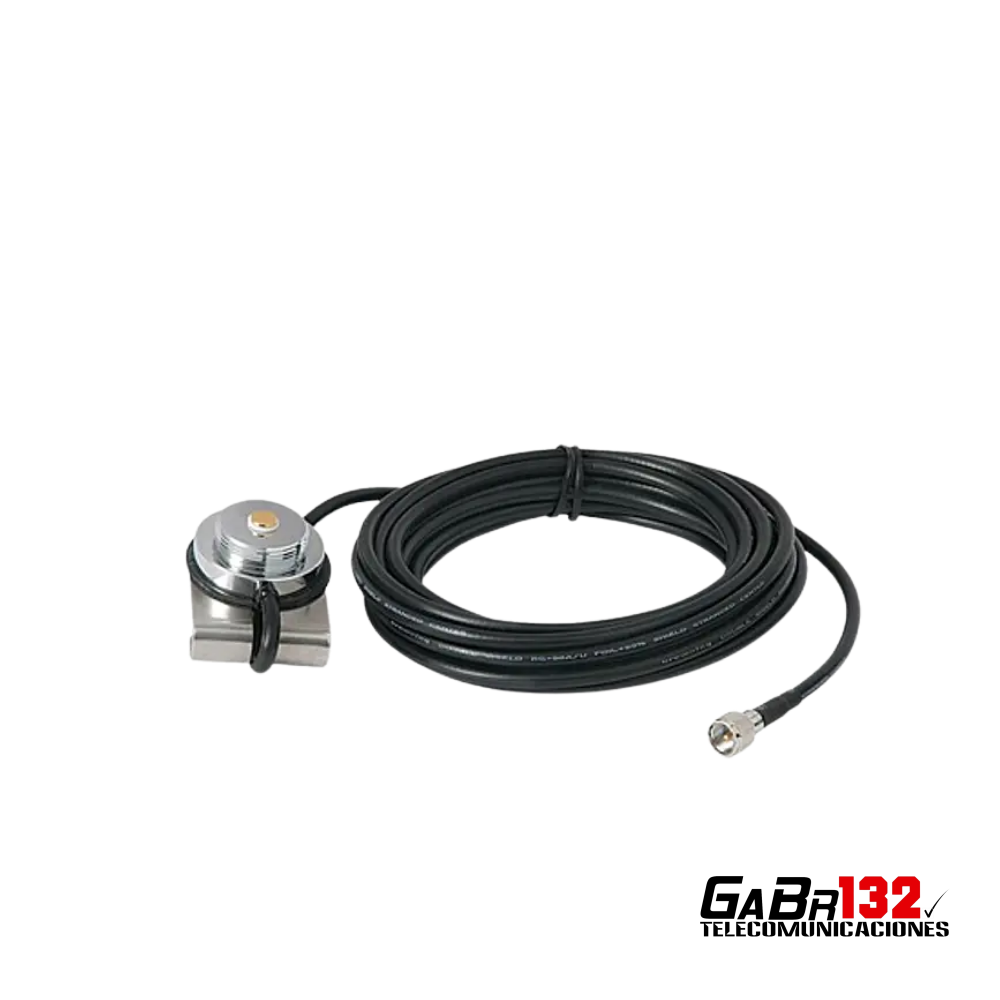 Montaje tapa maleta NMO TRAM-Browning con cable coaxial para antena móvil